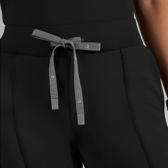 Figs High Waisted Evanston FORMx Skinny Flare Scrub Pants in Black, Size X-Small - Picture 3 of 12